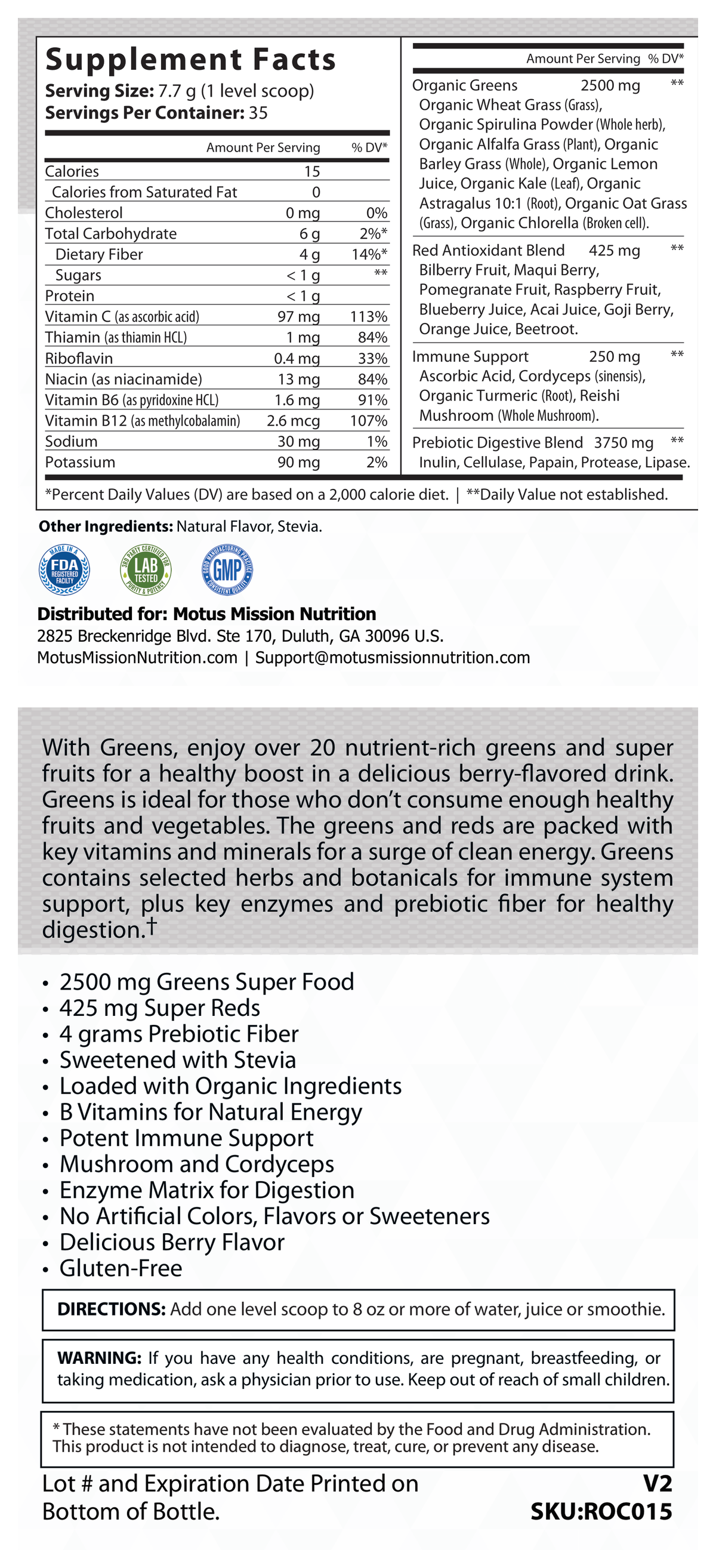 Supplement Facts panel