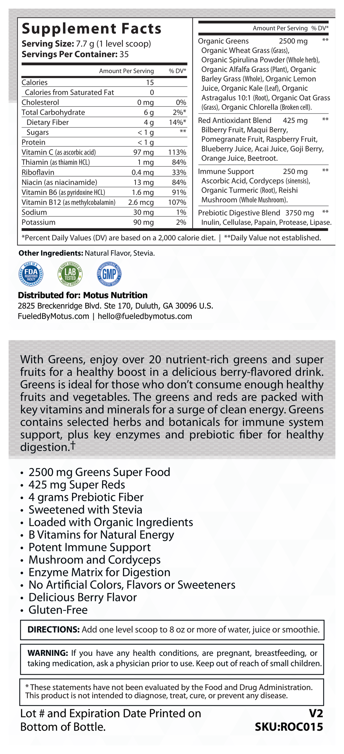 Supplement Facts panel