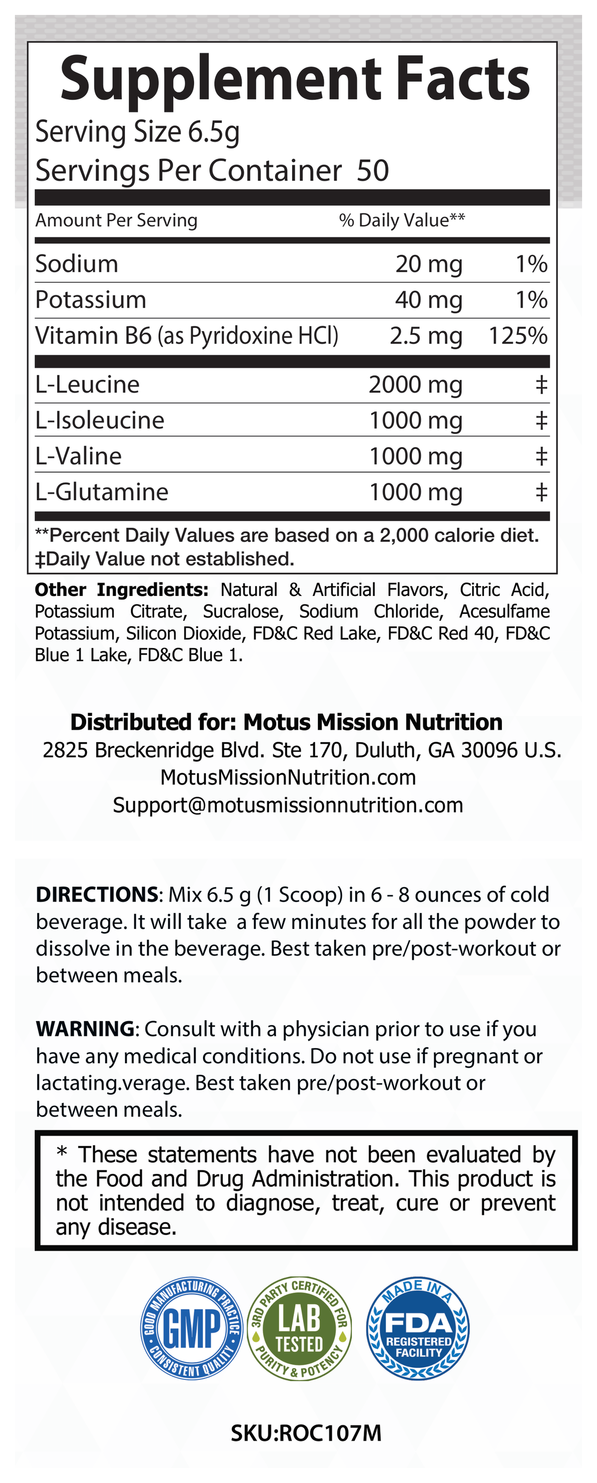 Supplement Facts panel