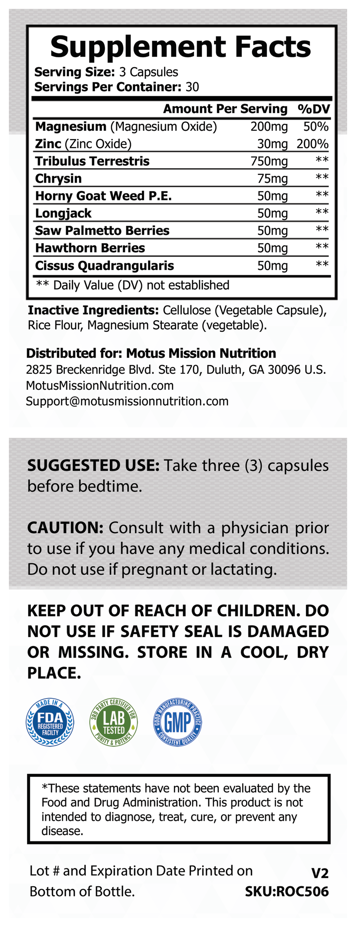Supplement Facts panel