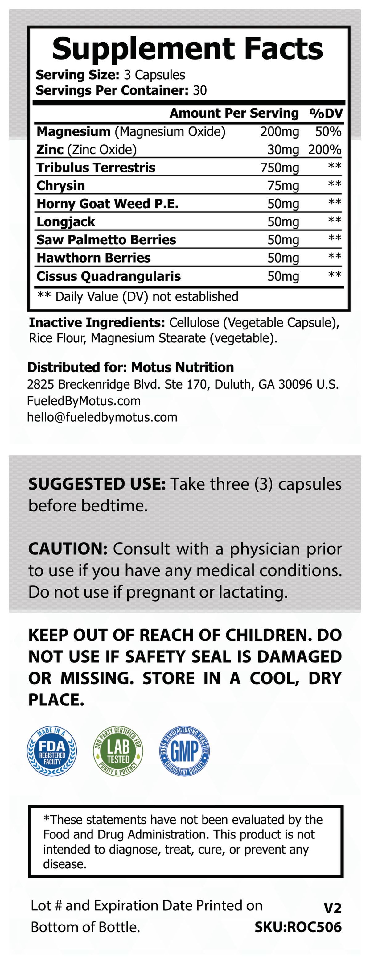 Supplement Facts panel