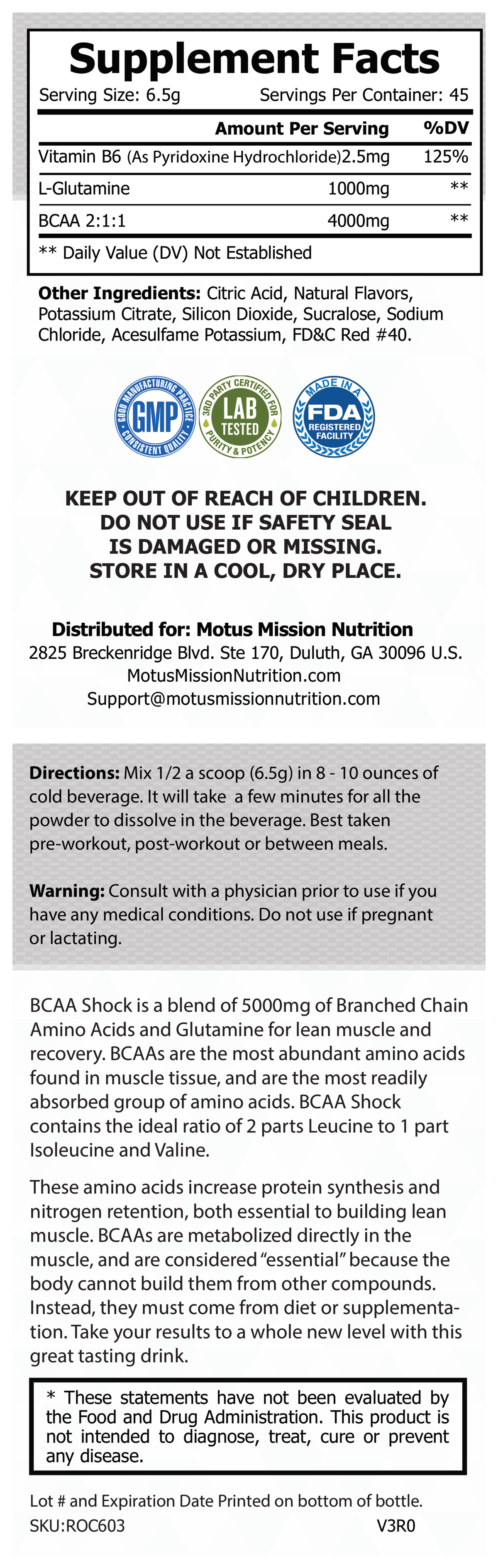Supplement Facts panel