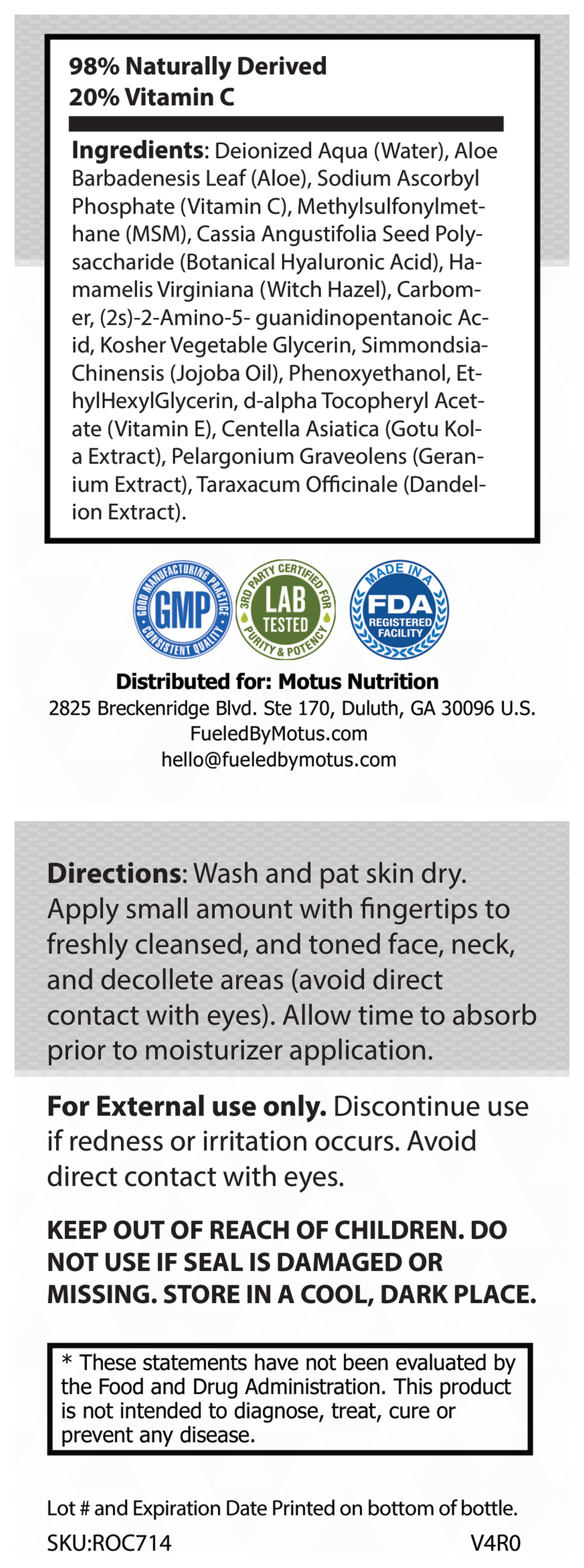 Supplement Facts panel
