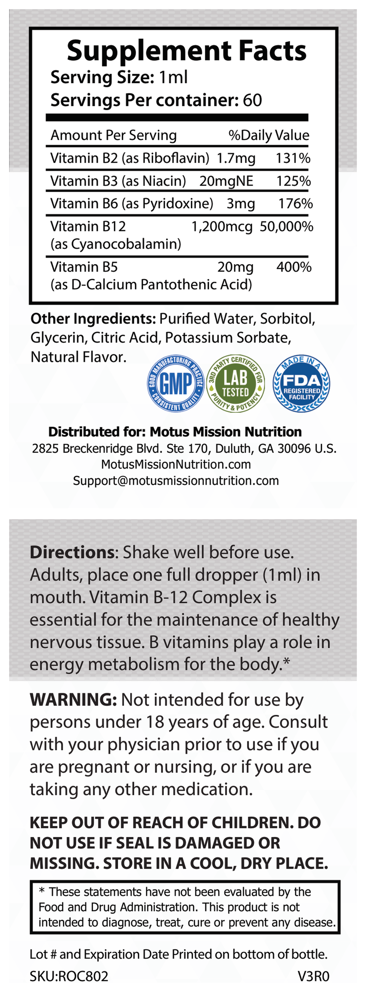 Supplement Facts panel