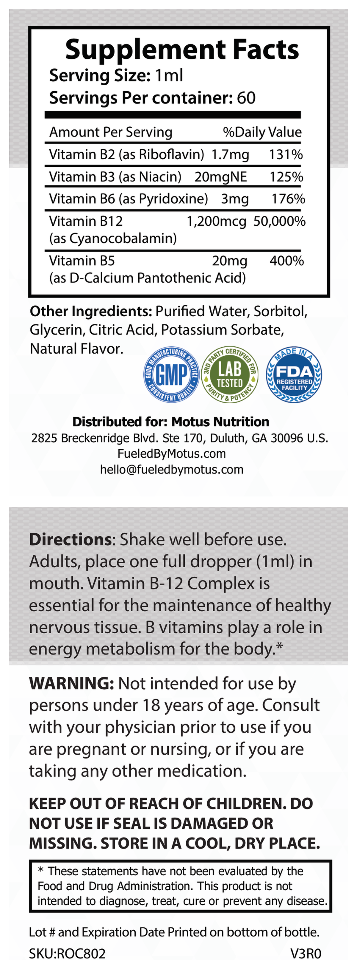 Supplement Facts panel