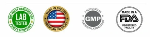 Third party lab tested, made in the USA, GMP certified laboratory, FDA registered facility